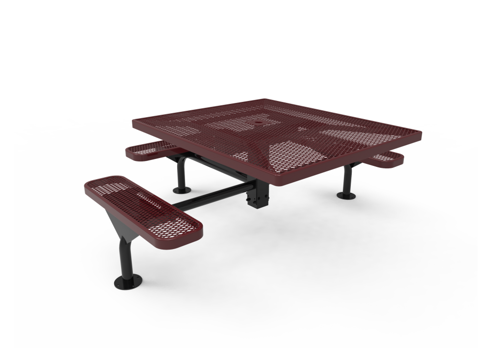 Square Nexus Pedestal Table with Diamond Pattern