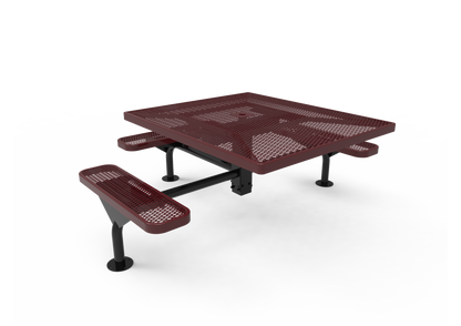 Square Nexus Pedestal Table with Diamond Pattern