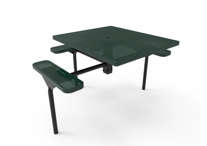 Square Nexus Pedestal Table with Perforated Steel
