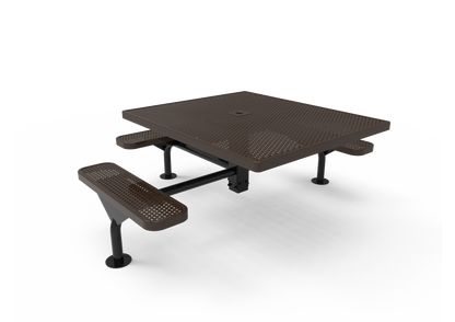 Square Nexus Pedestal Table with Perforated Steel
