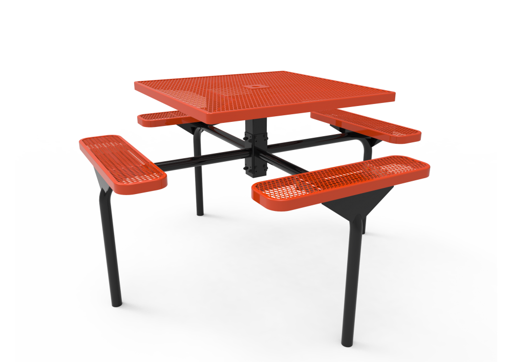 Square Nexus Pedestal Table with Diamond Pattern