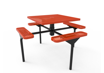 Square Nexus Pedestal Table with Diamond Pattern