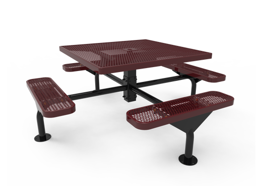 Square Nexus Pedestal Table with Diamond Pattern