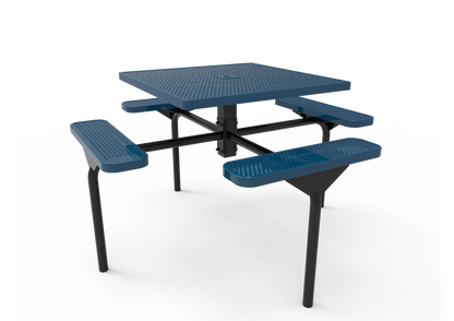 Square Nexus Pedestal Table with Perforated Steel