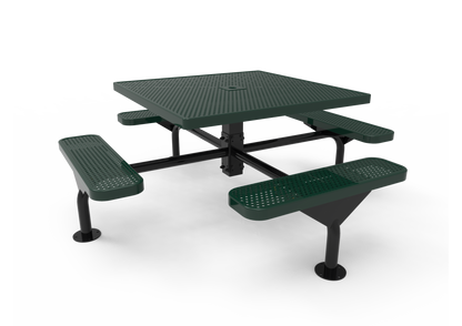 Square Nexus Pedestal Table with Perforated Steel