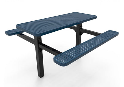 Rectangular Double Pedestal Picnic Table with Perforated Steel