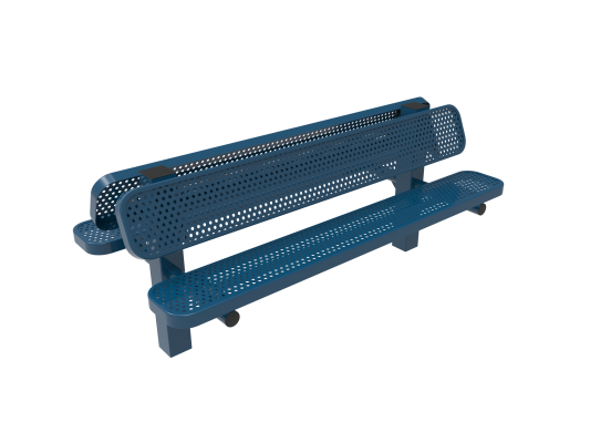 Perforated Steel Double Pedestal Bench