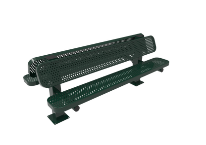 Perforated Steel Double Pedestal Bench