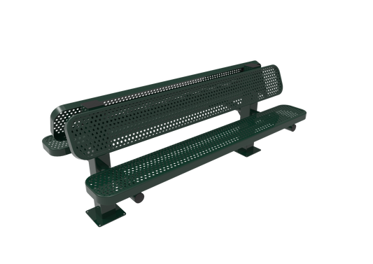 Perforated Steel Double Pedestal Bench