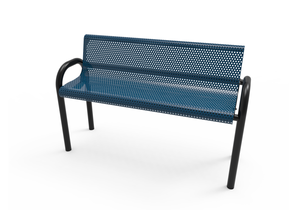 Perforated Steel MOD Bench with Back