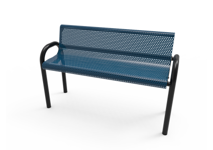 Perforated Steel MOD Bench with Back