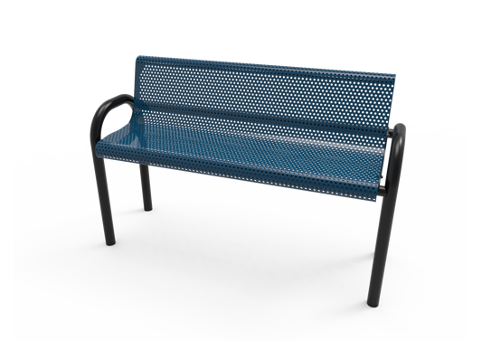 Perforated Steel MOD Bench with Back