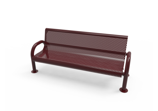 Perforated Steel MOD Bench with Back