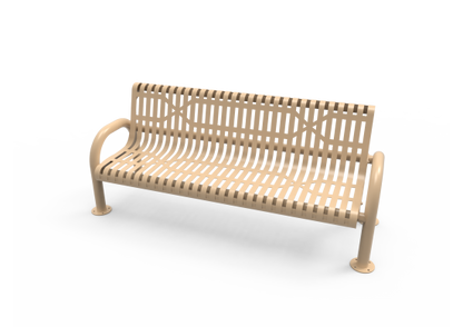 Slatted Steel MOD Bench with Back