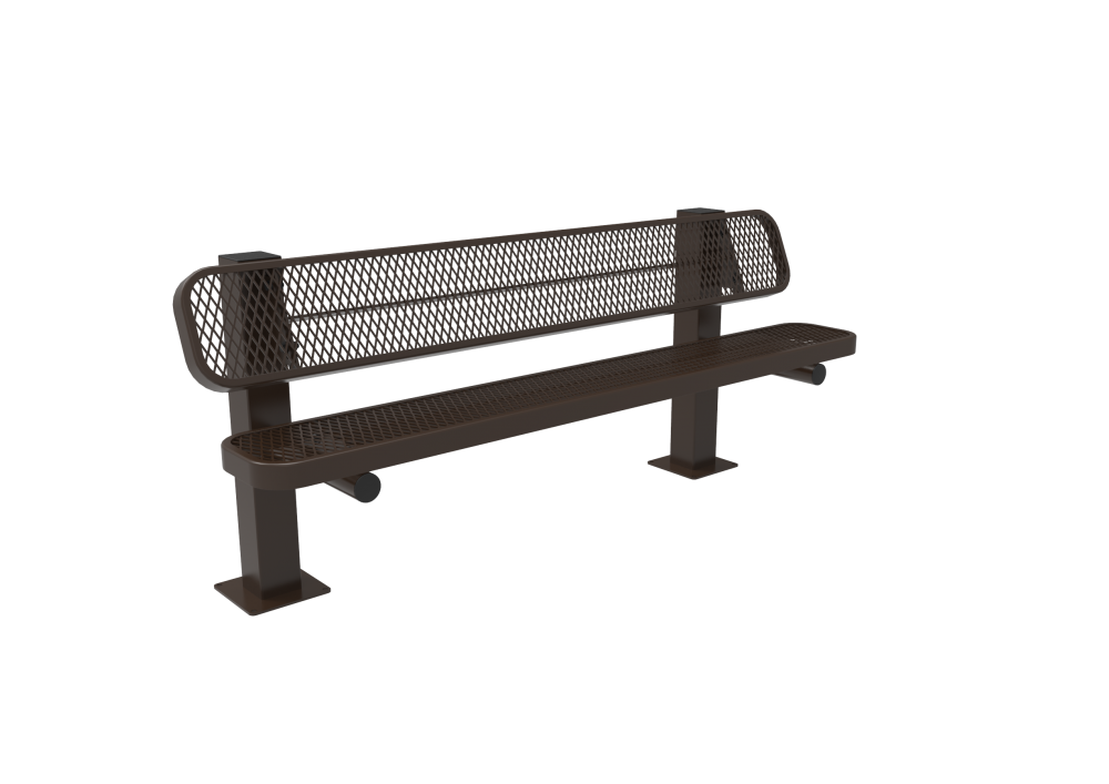 Diamond Pattern Single Pedestal Bench