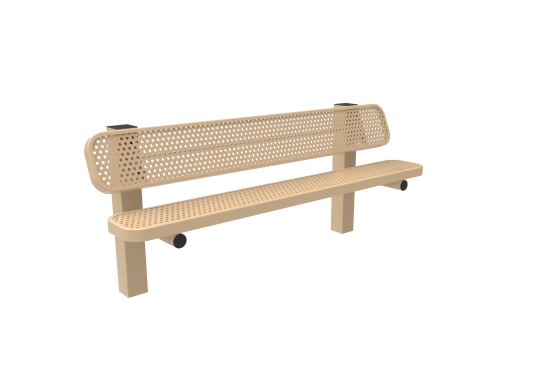 Perforated Steel Single Pedestal Bench