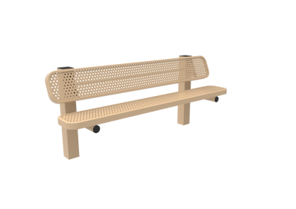 Perforated Steel Single Pedestal Bench