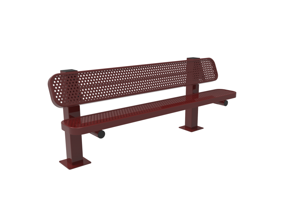 Perforated Steel Single Pedestal Bench