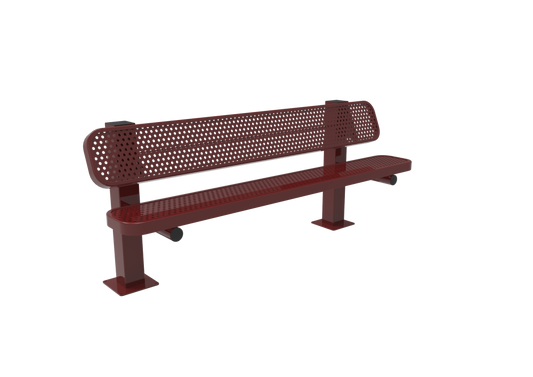 Perforated Steel Single Pedestal Bench