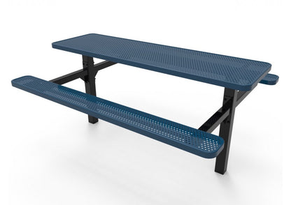 Rectangular Double Pedestal Picnic Table with Perforated Steel