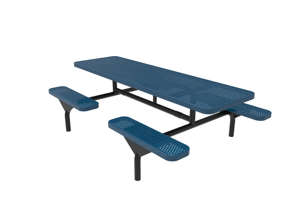 Rectangular Nexus Pedestal Table with Perforated Steel