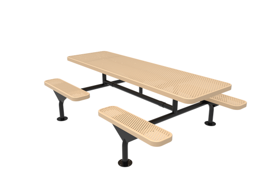 Rectangular Nexus Pedestal Table with Perforated Steel