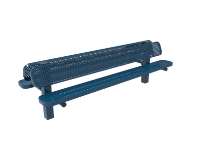 Perforated Steel Double Pedestal Bench