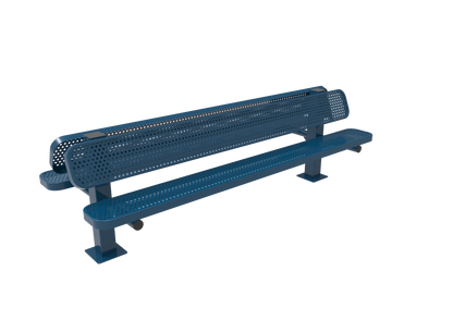 Perforated Steel Double Pedestal Bench