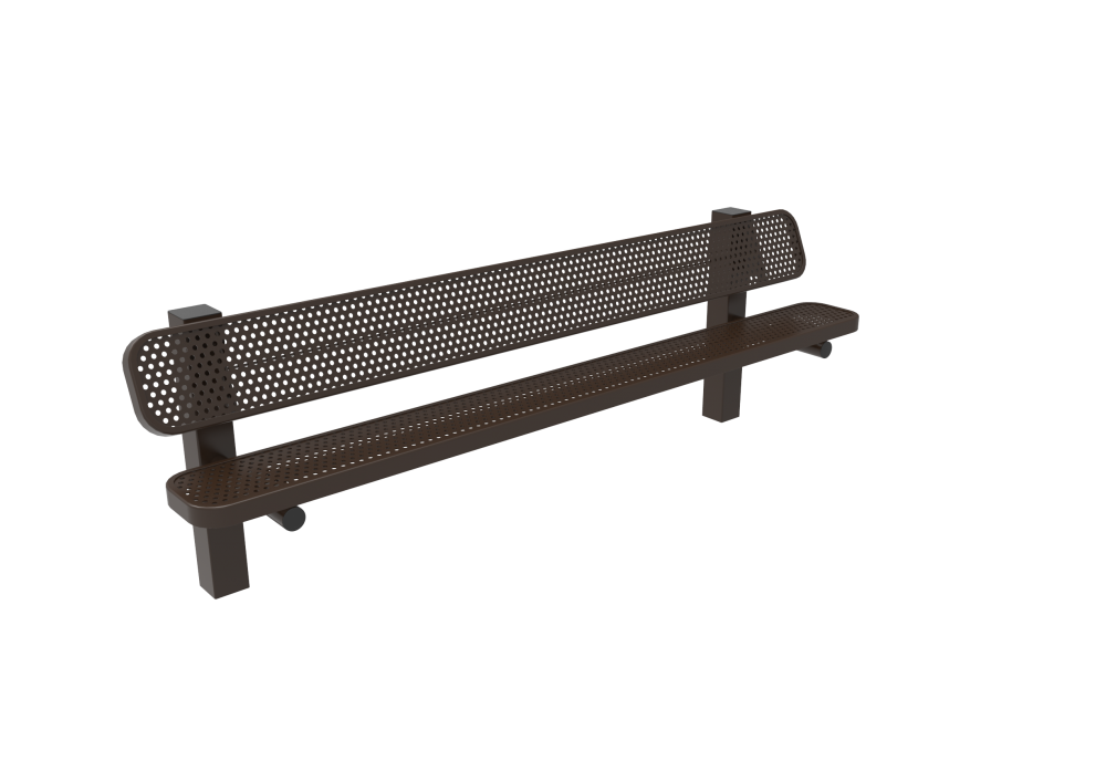 Perforated Steel Single Pedestal Bench