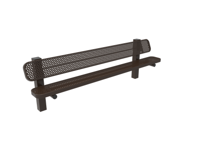 Perforated Steel Single Pedestal Bench