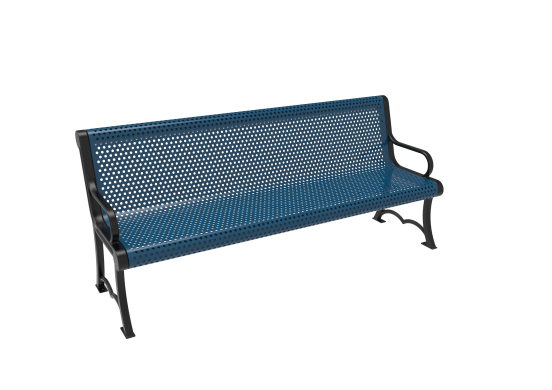 Perforated Steel Austin Bench with Arms