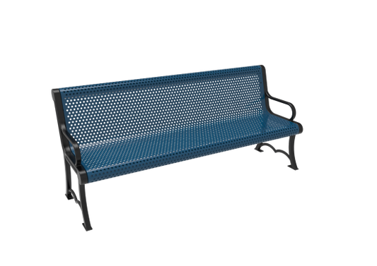 Perforated Steel Austin Bench with Arms