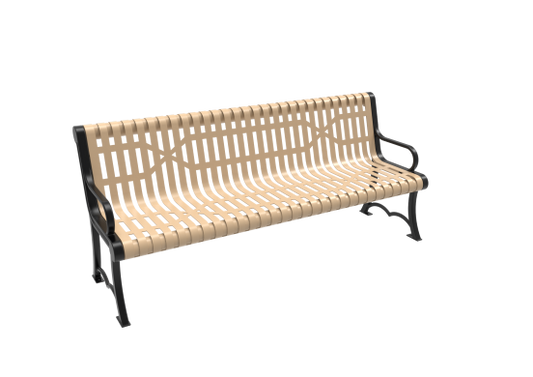 Slatted Steel Austin Bench with Arms