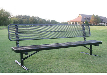 Diamond Pattern Wide Seat Player's Bench with Back