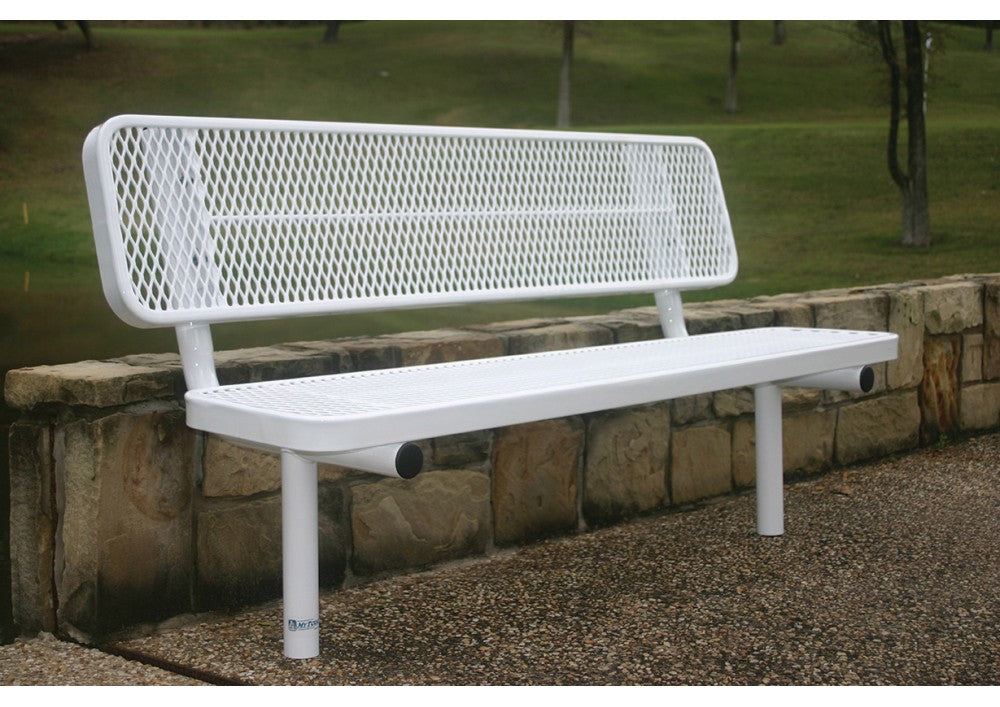 Diamond Pattern Wide Seat Player's Bench with Back