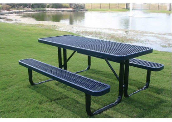 Rectangular Portable Picnic Table with Diamond Pattern