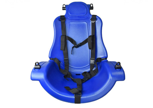 High-Capacity Adaptive Seat - Blue 
(incl. 1 Seat, 1 Harness, 1 Wrench, 4 Double Clevis, Chain Pkg. for 8 ' Top Rail)