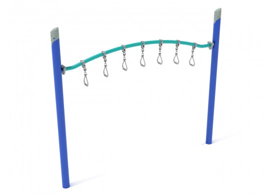 Ring Rope Ladder Single Post Curved Overhead Swinging Ring Ladder – The Playground Store