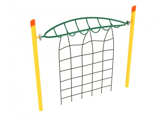 Single Post Overhead Inverted Horizon Climber with Rope Attachment