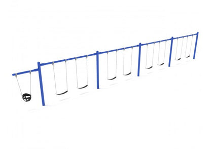 4 Bay 1 Cantilever - Frame with Hangers, 4 Bay Belt Seat Package, 1 Seat Bucket Package