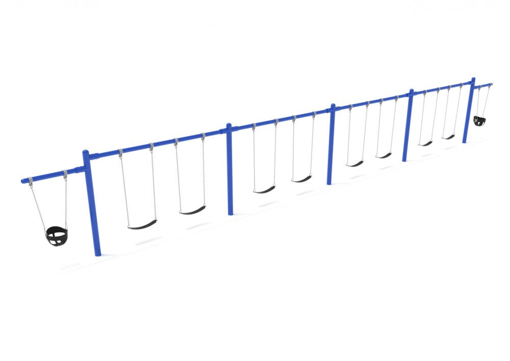 4 Bay 2 Cantilevers - Frame with Hangers, 4 Bay Belt Seat Package, 1 Bay Bucket Package