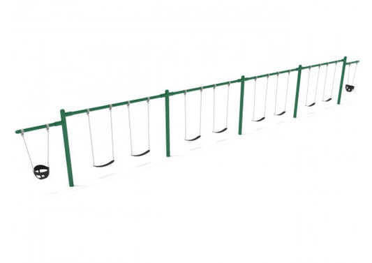 4 Bay 2 Cantilevers - Frame with Hangers, 4 Bay Belt Seat Package, 1 Bay Bucket Package