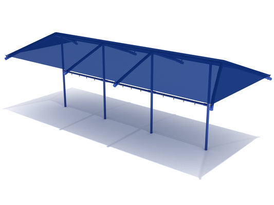 8 Feet High Elite Single Post Swing with Shade - 3 Bay (WITHOUT Seats and Chains)