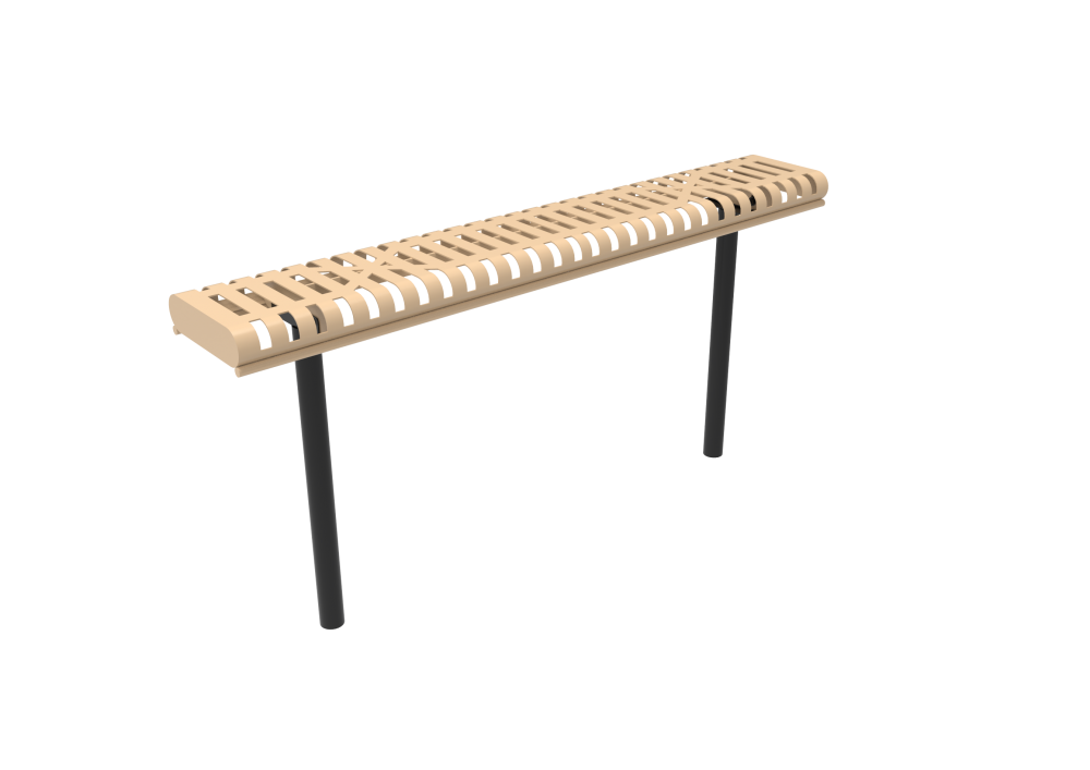 Slatted Steel Rolled Bench without Back