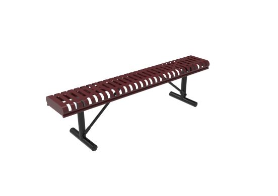 Slatted Steel Rolled Bench without Back