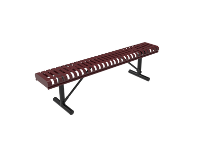 Slatted Steel Rolled Bench without Back