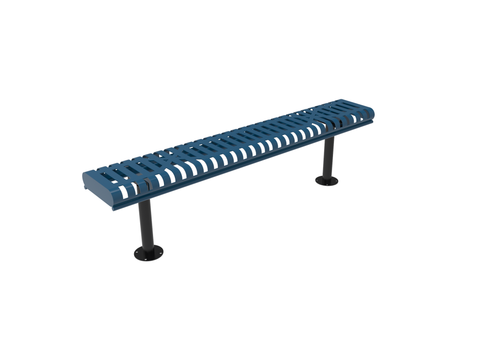 Slatted Steel Rolled Bench without Back