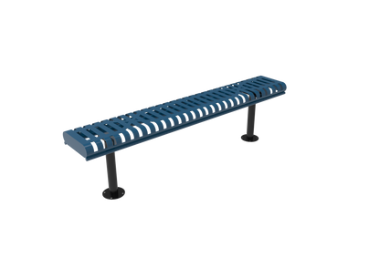 Slatted Steel Rolled Bench without Back