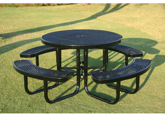 Round Portable Picnic Table with Diamond Pattern