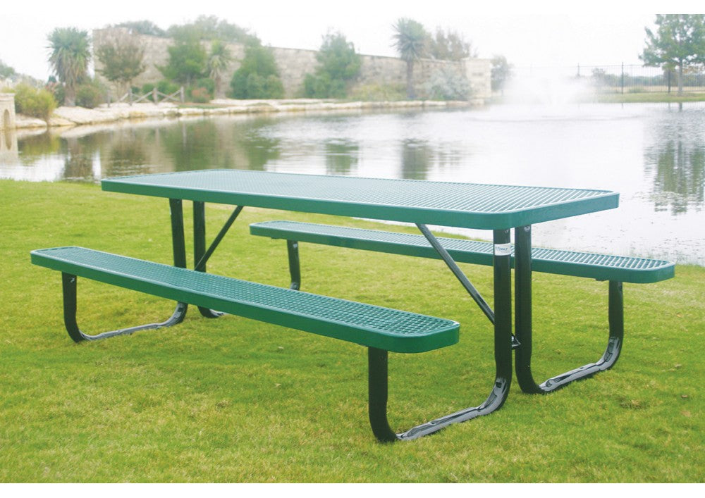 Rectangular Portable Picnic Table with Diamond Pattern